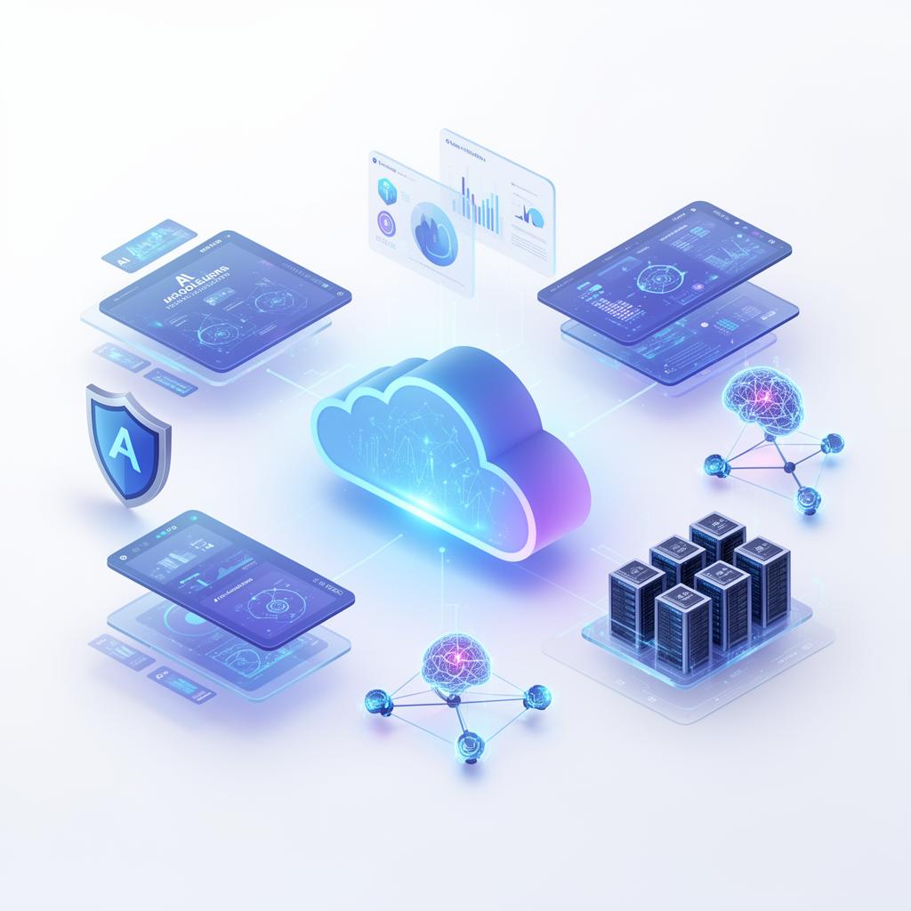 NodeShift AI Cloud Platform dashboard showing connected AI models, security shields, and cloud infrastructure